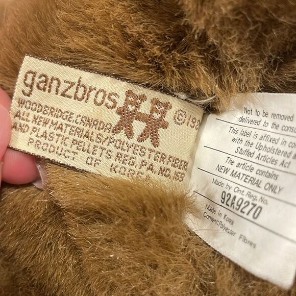 ganzbros 1989 The Heritage Collection Soft Brown Teddy Bear Plush Excellent Con… - Picture 7 of 8
